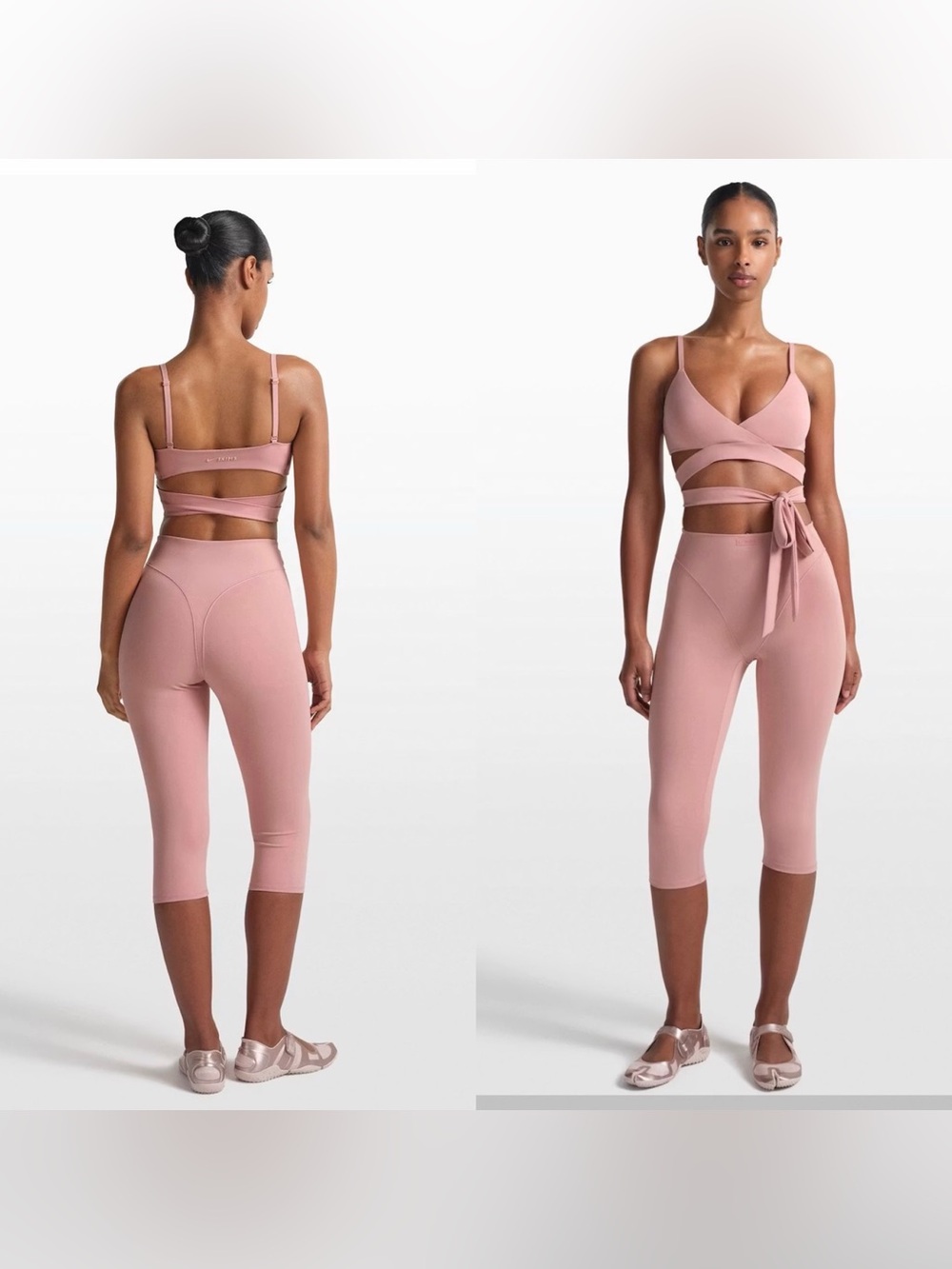 SKIMS NIKE MATTE V-PANEL CROP LEGGING 17 INCH PT-LEG-9494W HIMALAYAN SIZE: S